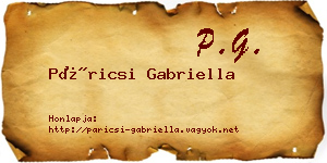 Páricsi Gabriella névjegykártya